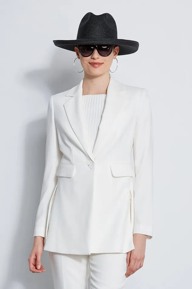 Elie Tahari Jackets and Blazers Side Slit Blazer Foam 8211 Women