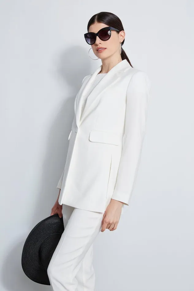 Elie Tahari Jackets and Blazers Side Slit Blazer Foam 8211 Women