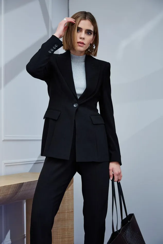 Elie Tahari Jackets and Blazers Single Button Blazer Black 8211 Women