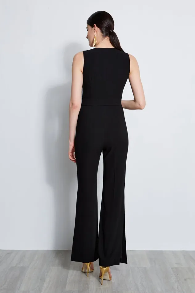 Elie Tahari Maxi Dresses Belted Slit Jumpsuit Black 8211 Women