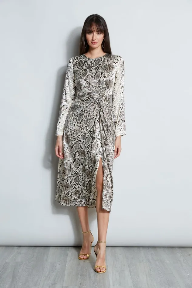 Elie Tahari Midi Dresses Burnout Silk Python Dress Boa Burnout 8211 Women