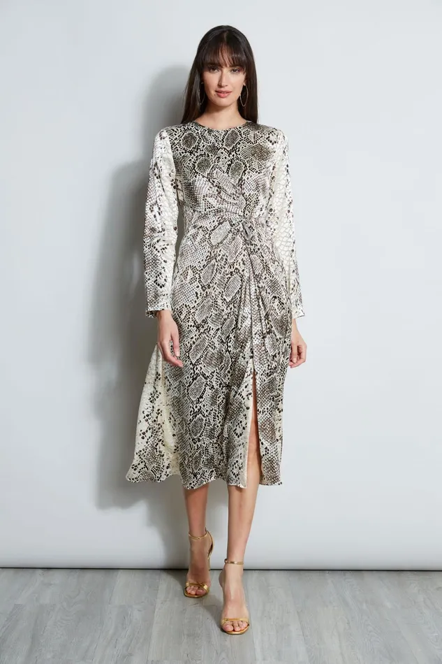 Elie Tahari Midi Dresses Burnout Silk Python Dress Boa Burnout 8211 Women