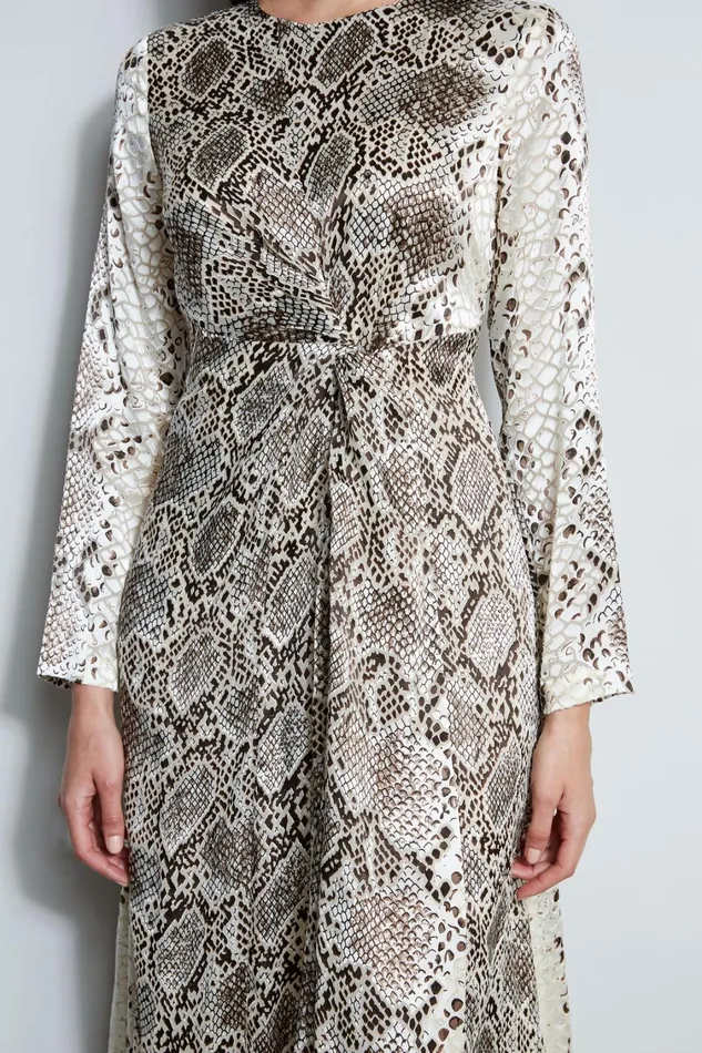Elie Tahari Midi Dresses Burnout Silk Python Dress Boa Burnout 8211 Women
