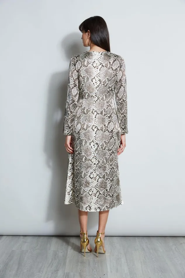 Elie Tahari Midi Dresses Burnout Silk Python Dress Boa Burnout 8211 Women