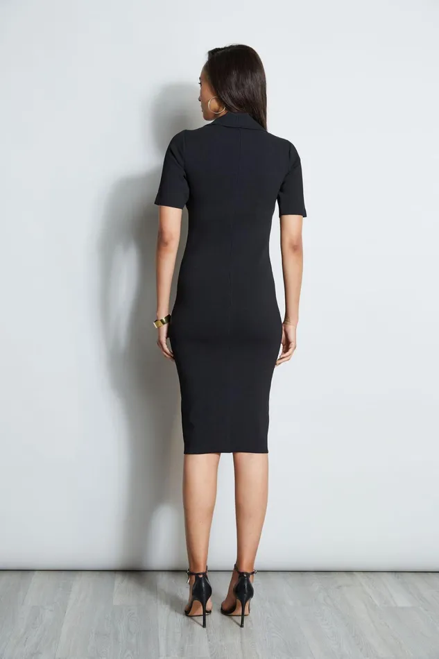 Elie Tahari Midi Dresses Contour Sweater Dress Black 8211 Women