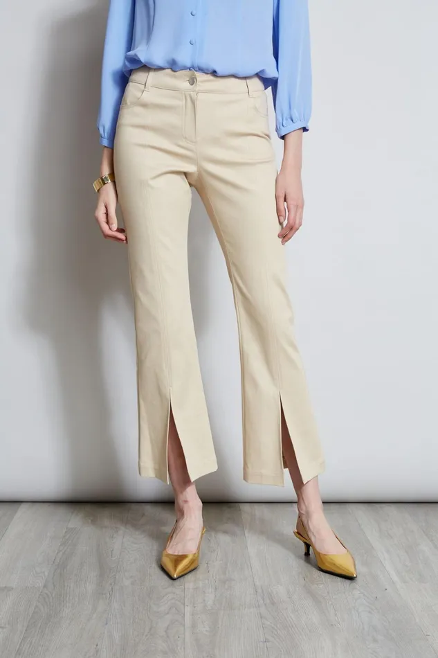 Elie Tahari Pants Cropped Denim Canvas Slit Pant Driftwood 8211 Women