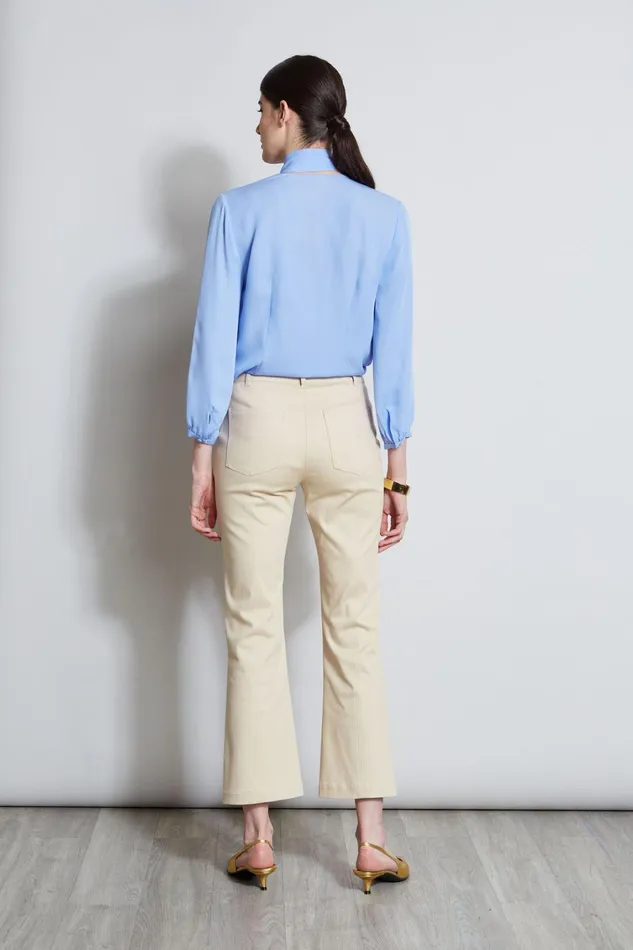 Elie Tahari Pants Cropped Denim Canvas Slit Pant Driftwood 8211 Women
