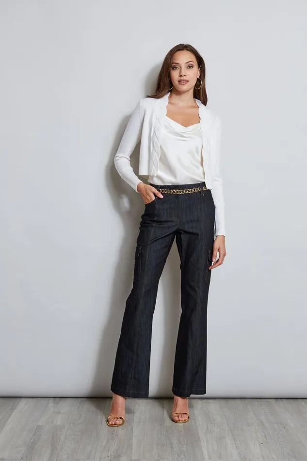 Elie Tahari Pants Denim Cargo Pant Indigo 8211 Women