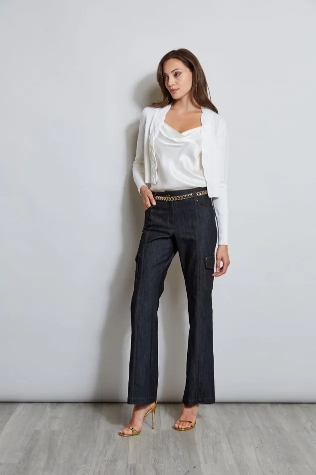 Elie Tahari Pants Denim Cargo Pant Indigo 8211 Women