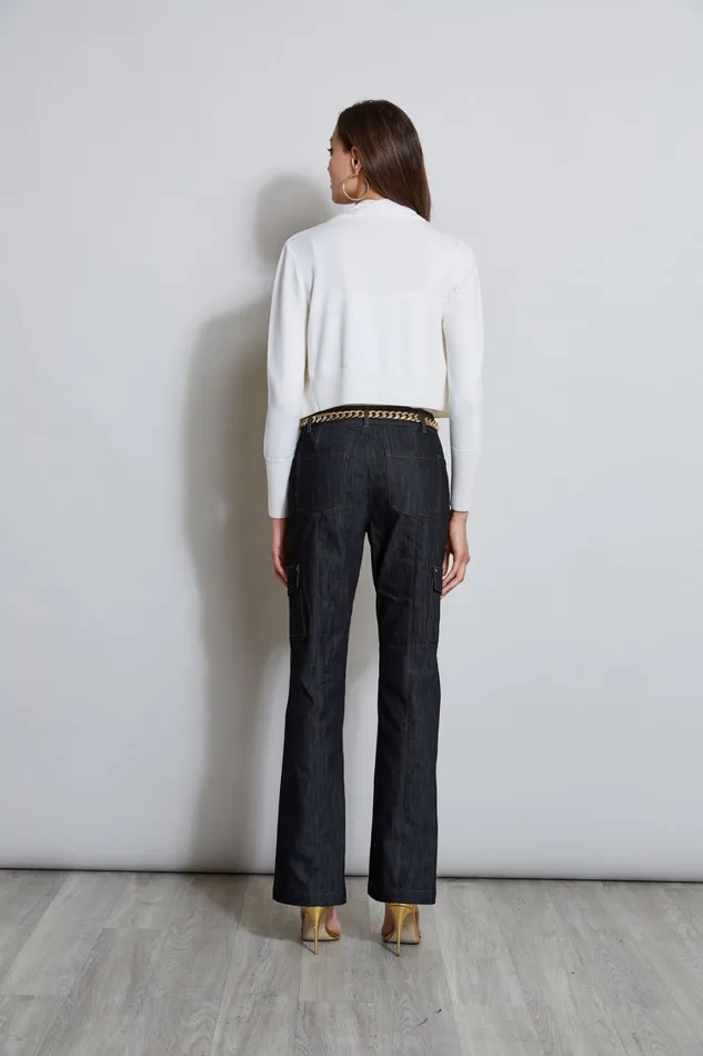 Elie Tahari Pants Denim Cargo Pant Indigo 8211 Women