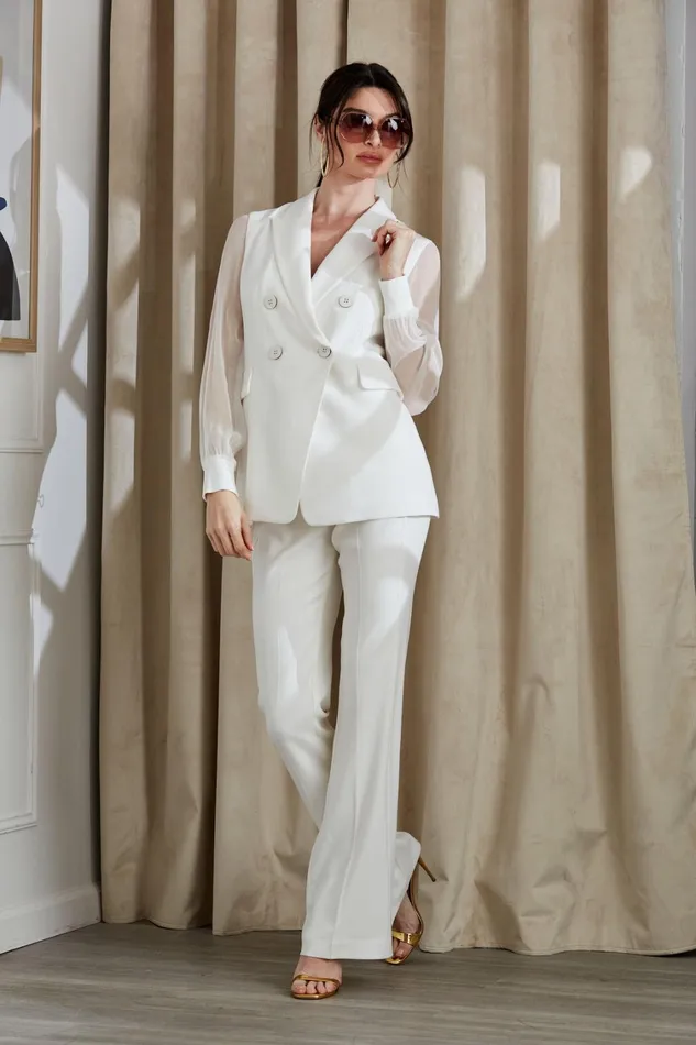 Elie Tahari Pants Fit and Flare Pant Foam 8211 Women