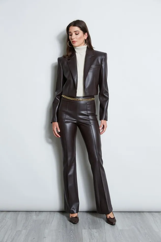 Elie Tahari Pants Vegan Leather Pant Espresso 8211 Women
