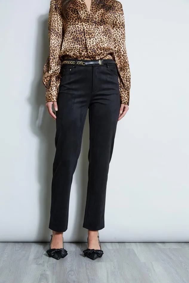 Elie Tahari Pants Vegan Suede Pant Noir 8211 Women