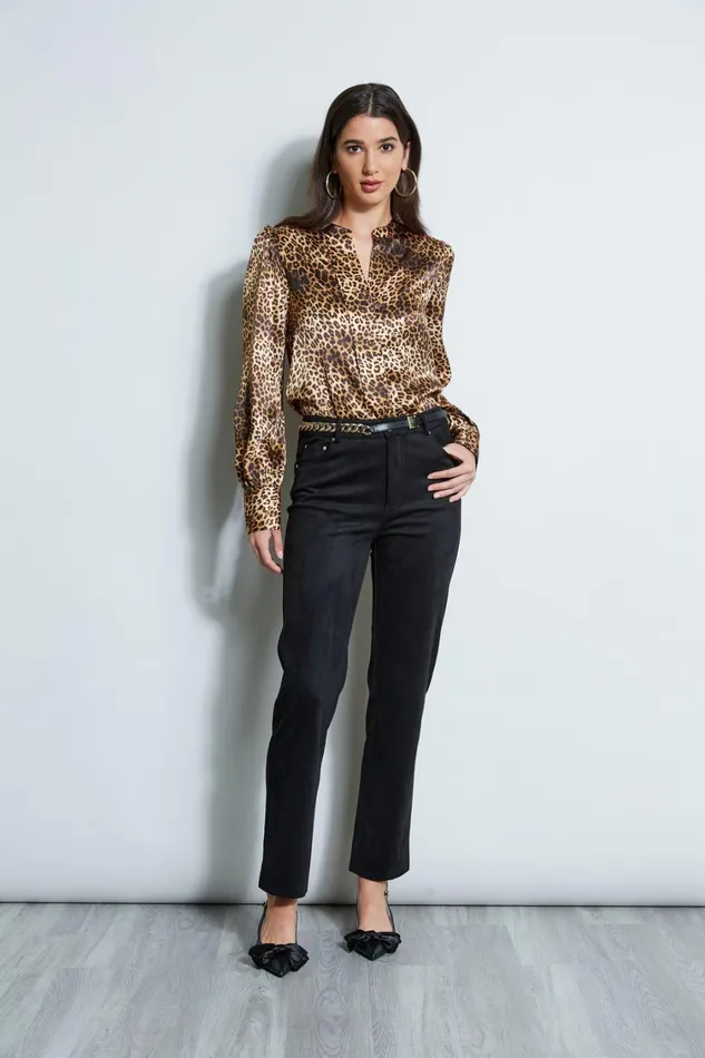 Elie Tahari Pants Vegan Suede Pant Noir 8211 Women