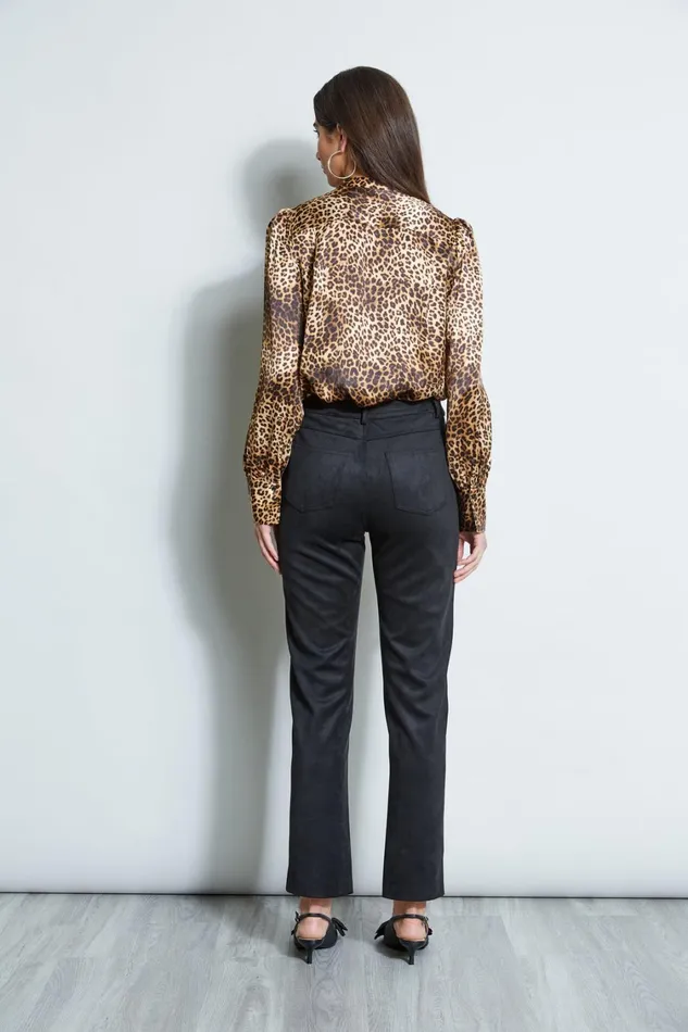 Elie Tahari Pants Vegan Suede Pant Noir 8211 Women