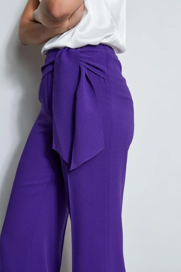 Elie Tahari Pants Wide Leg Sash Pant Plum 8211 Women