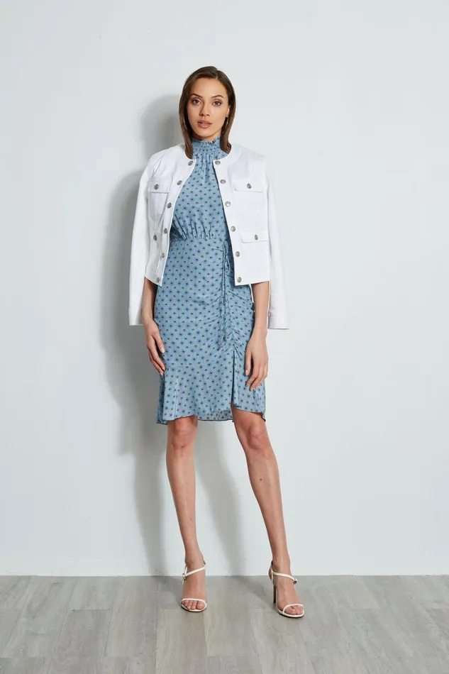 Elie Tahari Sleeveless Dresses Silk Sun Printed Dress Sun Blue Print 8211 Women