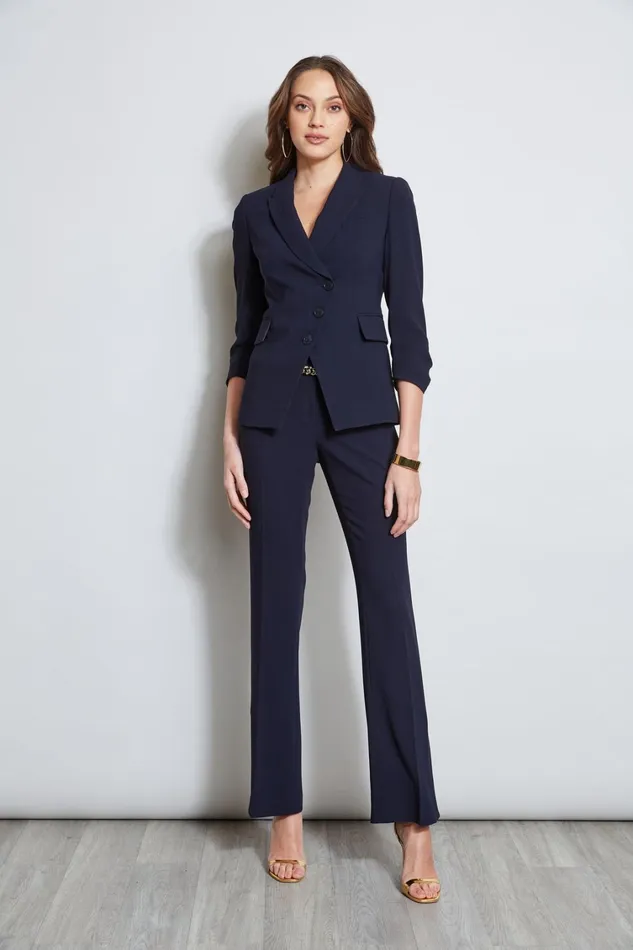 Elie Tahari Suiting 3 Button Ruched Sleeve Blazer Stargazer 8211 Women