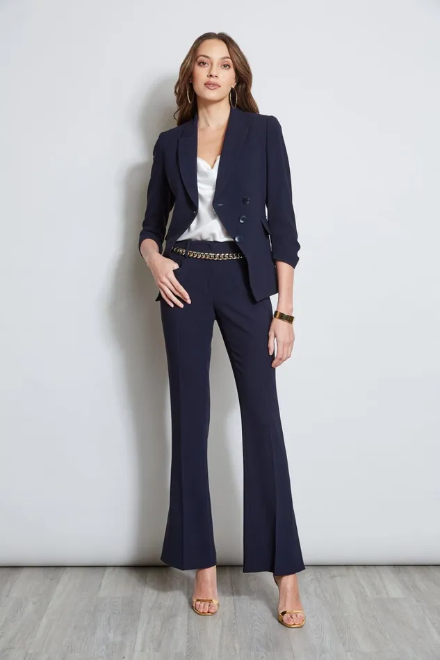 Elie Tahari Suiting 3 Button Ruched Sleeve Blazer Stargazer 8211 Women