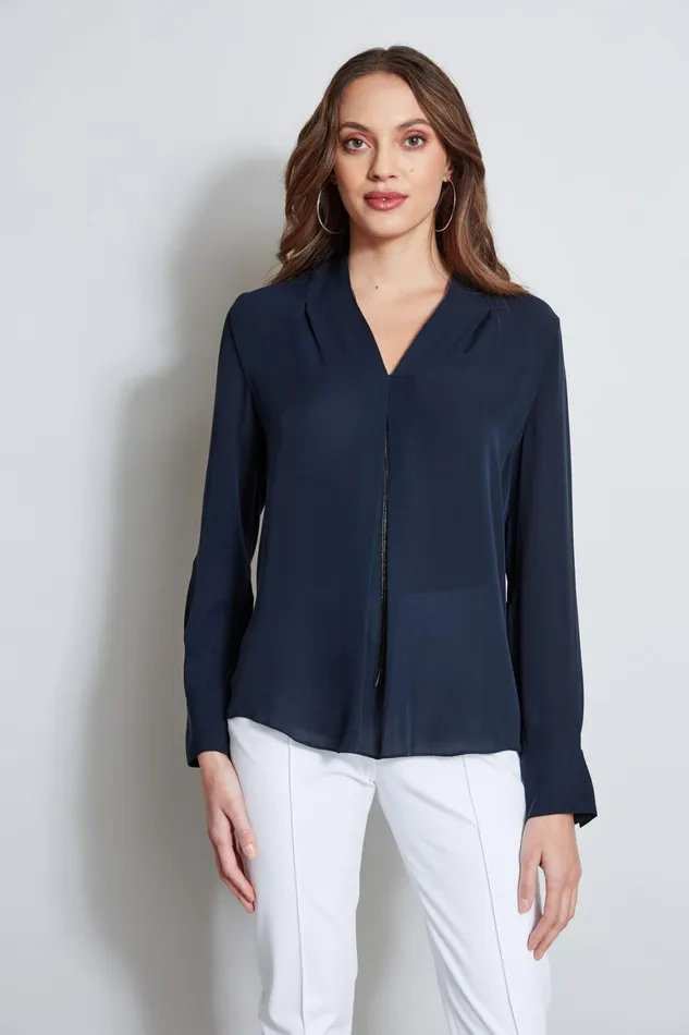 Elie Tahari Tops Long Sleeve Chain Shirt Stargazer 8211 Women