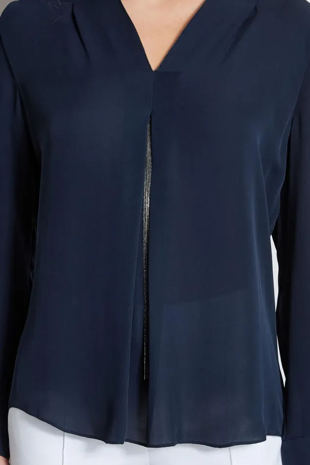 Elie Tahari Tops Long Sleeve Chain Shirt Stargazer 8211 Women