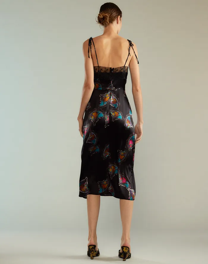 Emi Silk Slip Dress 8211 Blkmul Women Cynthia Rowley Dresses