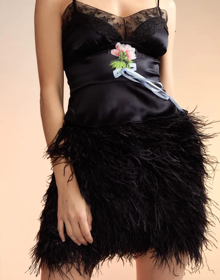 Feather Skirt 8211 Black Women Cynthia Rowley Bottoms