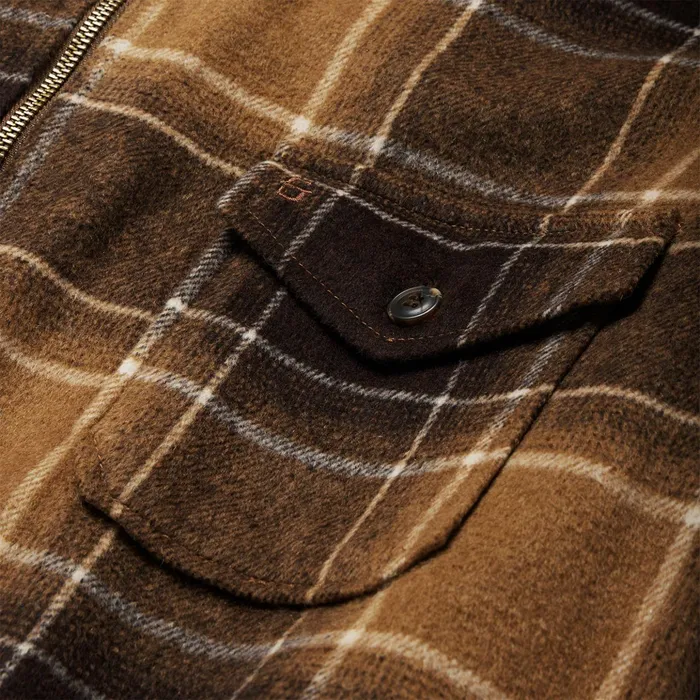 Flannel Shirts Men Stetson Brown Plaid Western Coat Brown