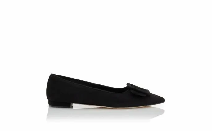 Flats Women Manolo Blahnik MAYSALEPUMPFLATBlack Suede Buckle Detail Flat Pumps Flats Women Manolo Blahnik MAYSALEPUMPFLATBlack Suede Buckle Detail Flat Pumps