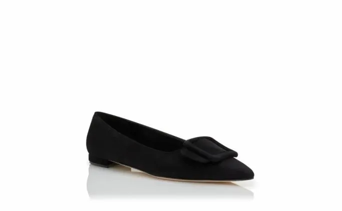 Flats Women Manolo Blahnik MAYSALEPUMPFLATBlack Suede Buckle Detail Flat Pumps Flats Women Manolo Blahnik MAYSALEPUMPFLATBlack Suede Buckle Detail Flat Pumps