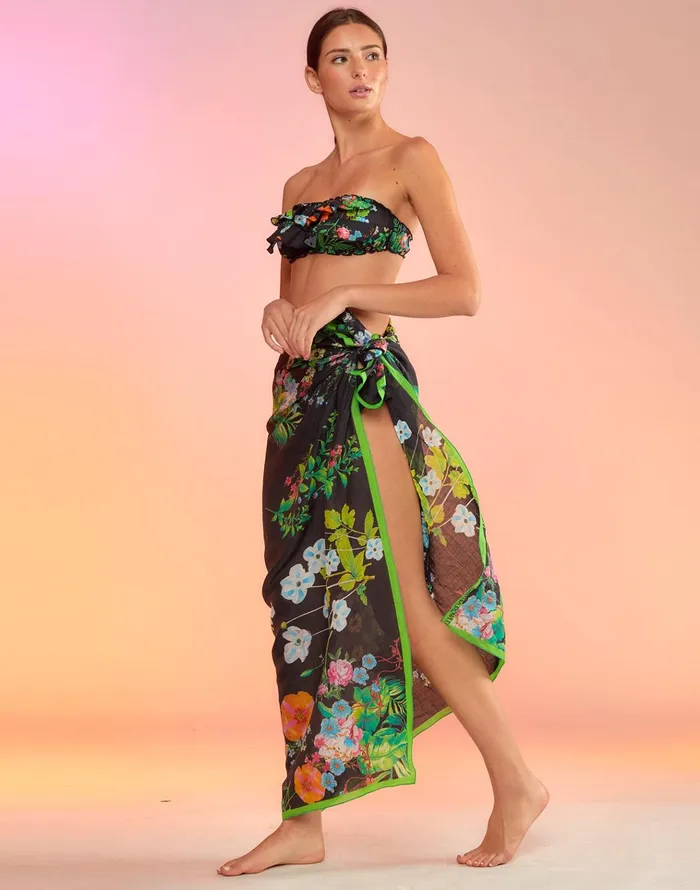 Flirt Sarong 8211 Black Women Cynthia Rowley Surf and Swim