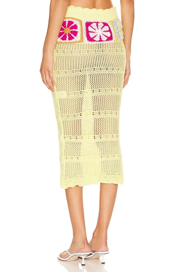 Florence Midi Skirt Yellow Multi Women Lovers and Friends Skirts