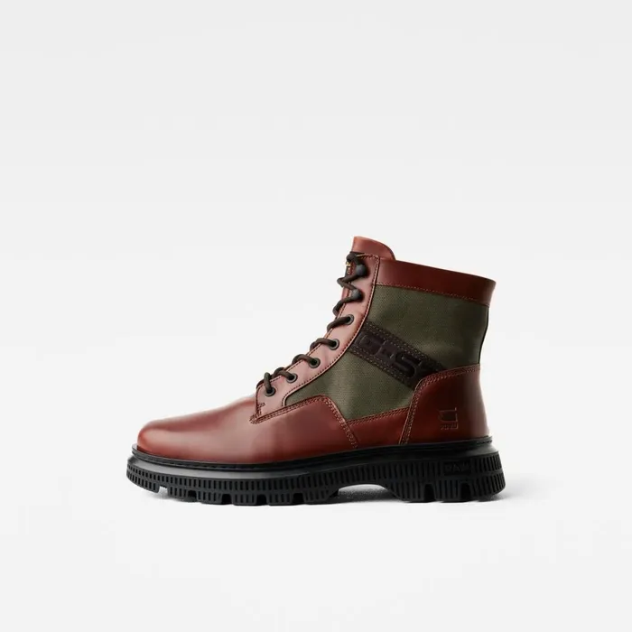 Footwear Men GStar RAW Vetar II High Leather Boots Redbrown
