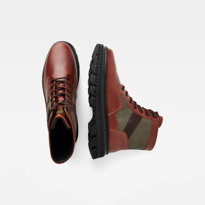 Footwear Men GStar RAW Vetar II High Leather Boots Redbrown
