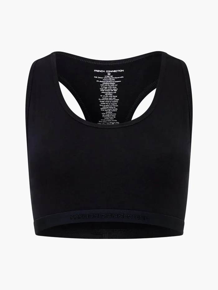French Connection 2 Pack French Connection Tonal Crop Tops BlackLight Brown Woman Underwear and Socks