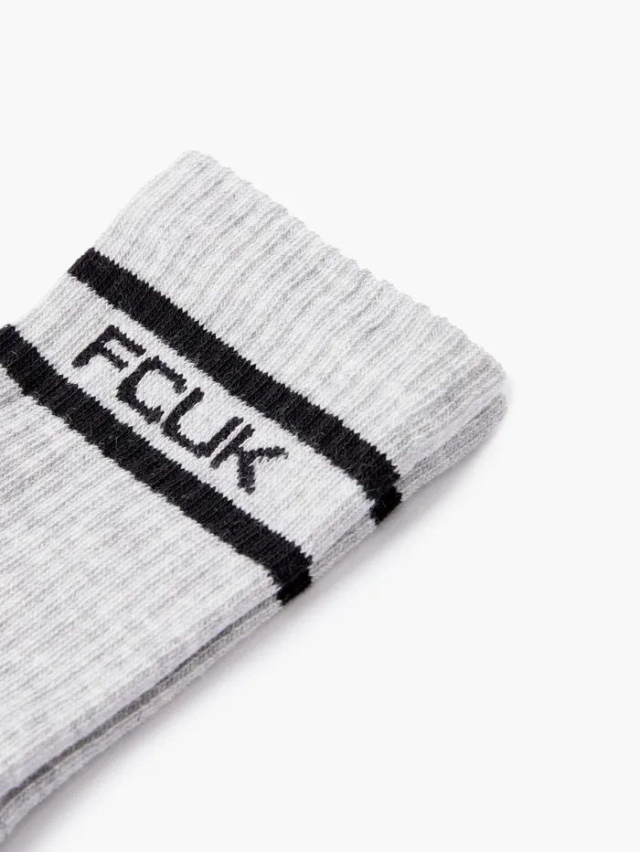 French Connection 3 Pack FCUK Sports Stripe Socks Multi 2 Woman Underwear and Socks