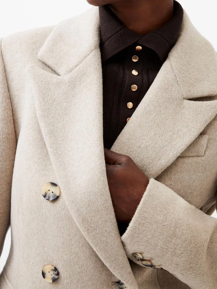 French Connection Adele Felt Coat Beige Woman Coats and Jackets