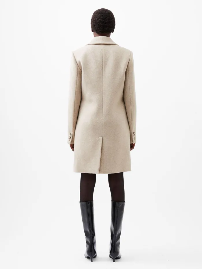 French Connection Adele Felt Coat Beige Woman Coats and Jackets