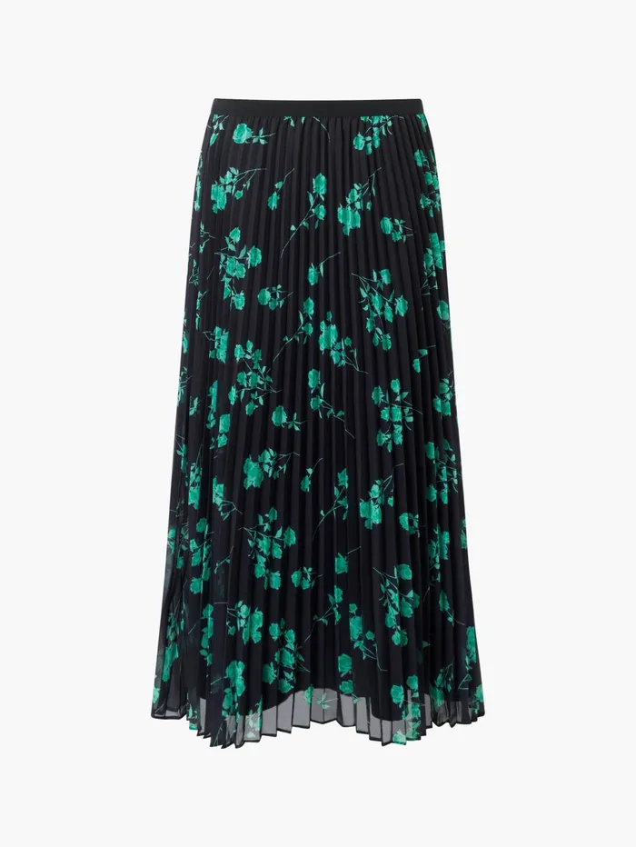 French Connection Alessandra Recycled Pleated Skirt BlackGreen Woman Skirts