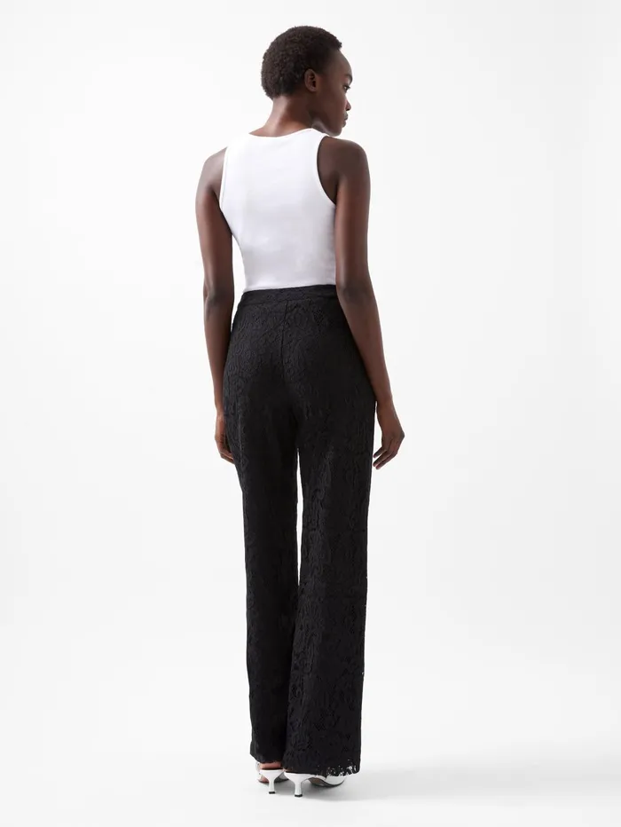 French Connection Asura Lace Flared Trousers Blackout Woman Trousers