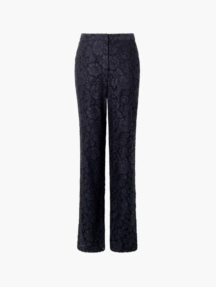 French Connection Asura Lace Flared Trousers Blackout Woman Trousers