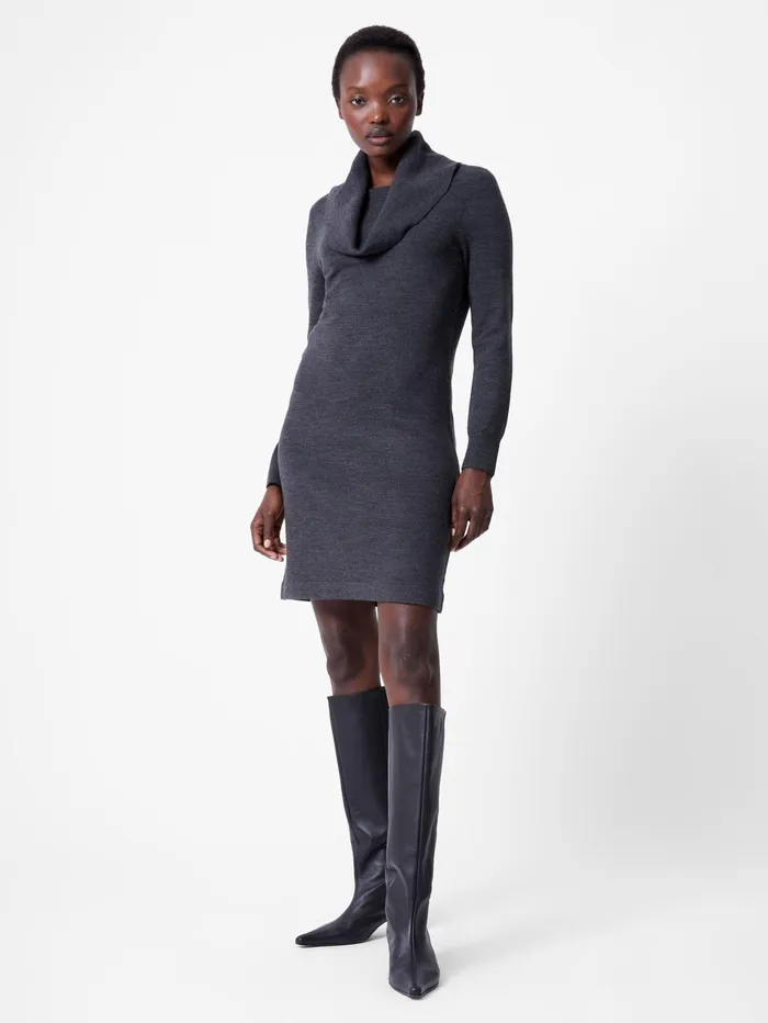 French Connection Babysoft Cowl Neck Knit Dress Charcoal Woman Jumpers and Cardigans French Connection Babysoft Cowl Neck Knit Dress Charcoal Woman Jumpers and Cardigans