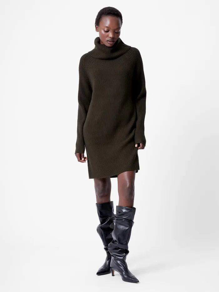 French Connection Babysoft Ribbed Dress Brunswick Green Woman Jumpers and Cardigans French Connection Babysoft Ribbed Dress Brunswick Green Woman Jumpers and Cardigans