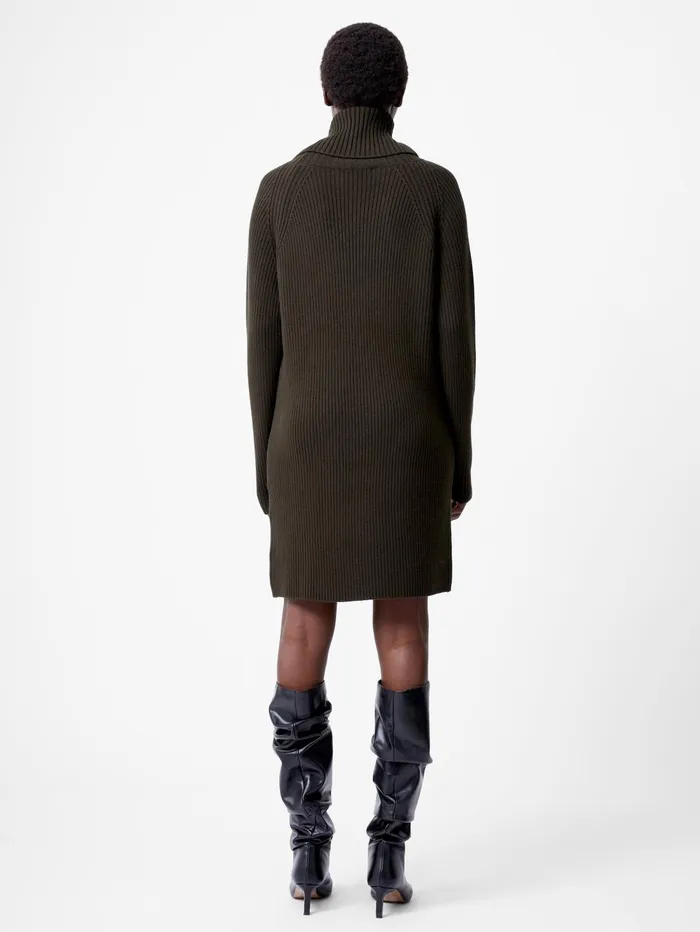 French Connection Babysoft Ribbed Dress Brunswick Green Woman Jumpers and Cardigans