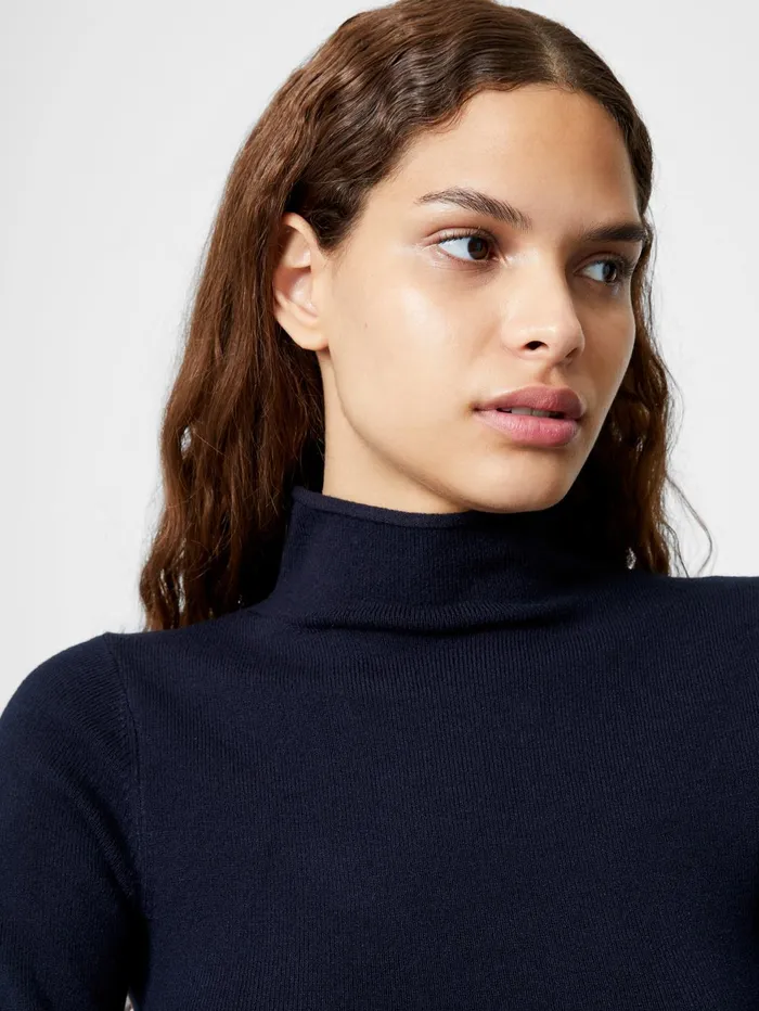 French Connection Babysoft Roll Neck Midi Dress Dark Navy Woman Dresses