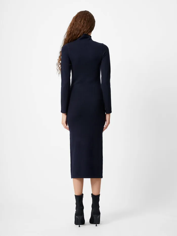 French Connection Babysoft Roll Neck Midi Dress Dark Navy Woman Dresses