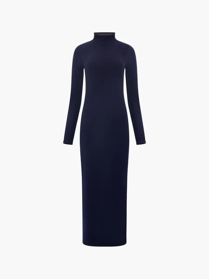 French Connection Babysoft Roll Neck Midi Dress Dark Navy Woman Dresses