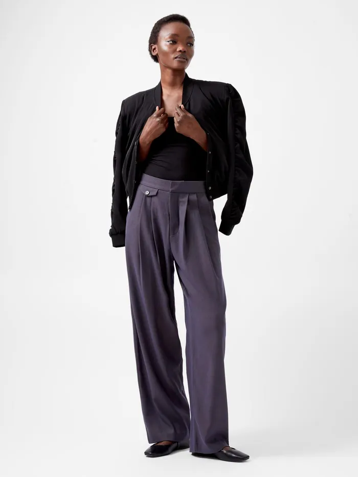 French Connection Carmine Flannel Trousers Charcoal Woman Trousers