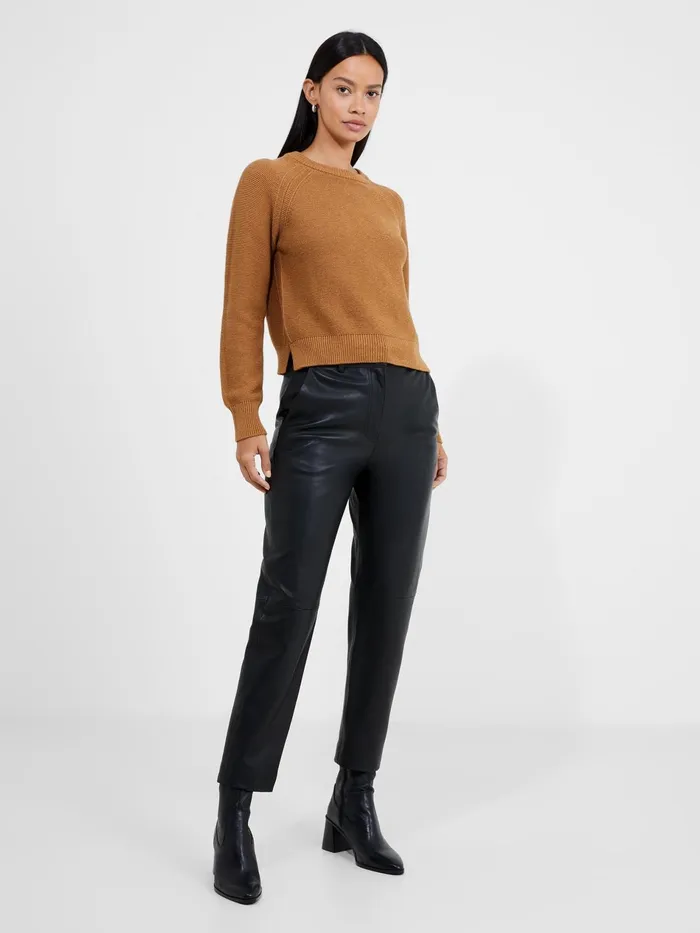 French Connection Connie Leather Trousers Black Woman Coords