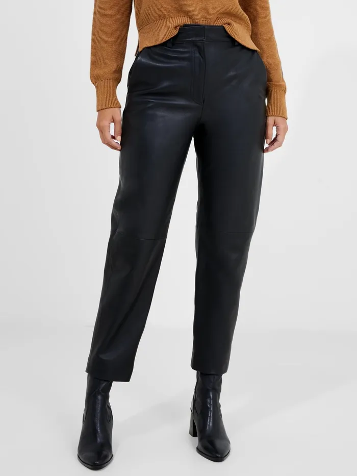 French Connection Connie Leather Trousers Black Woman Coords
